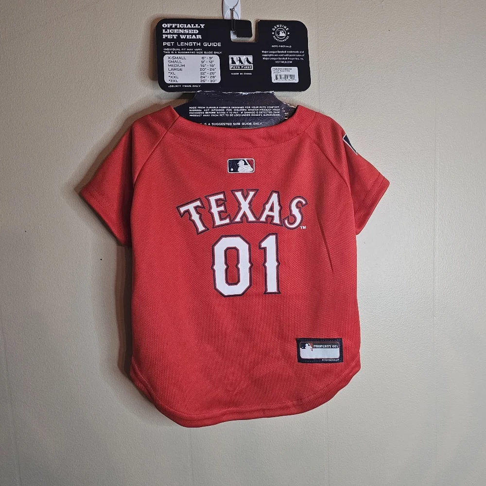 MLB Houston Texans Medium Dog Baseball Jersey